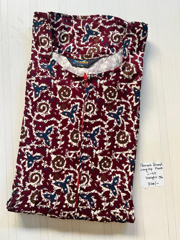 AAS1507 Peacock Long Zip Frock