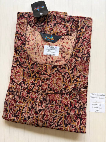 AKS025 #8 Height Block Kalamkari peacock Pleats zip