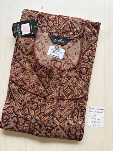 AKS001 #1 Height Block Kalamkari peacock Pleats zip