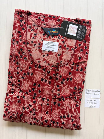 AKS0013 #4 Height Block Kalamkari peacock Pleats zip