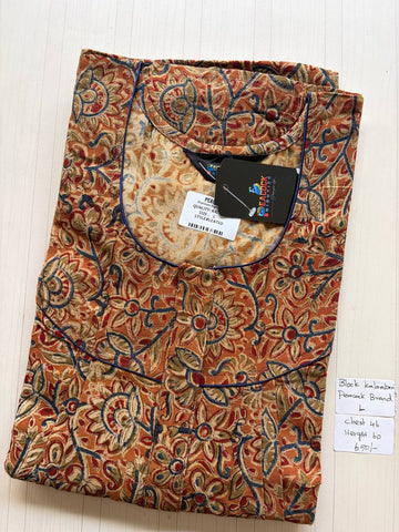 AKS027 #8 Height Block Kalamkari peacock Pleats zip