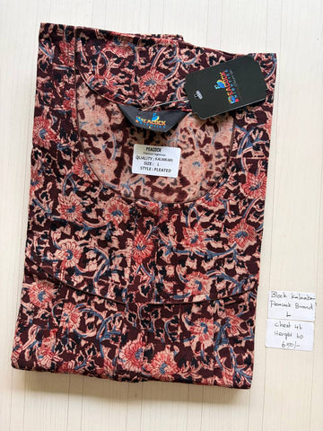 AKS014 #4 Height Block Kalamkari peacock Pleats zip