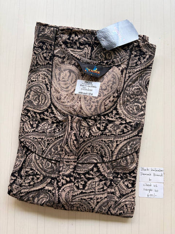AKS006 #2 Height Block Kalamkari peacock Pleats zip