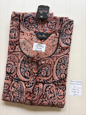 AKS008 #2 Height Block Kalamkari peacock Pleats zip