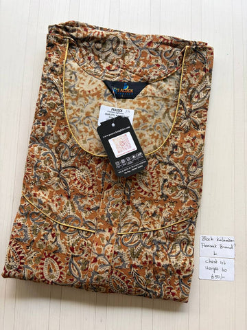 AKS028 #10 Height Block Kalamkari peacock Pleats zip