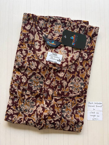 AKS046 #12 Height Block Kalamkari peacock Pleats zip