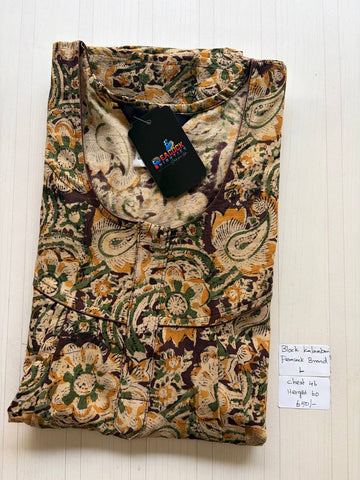 AKS032 #11 Height Block Kalamkari peacock Pleats zip
