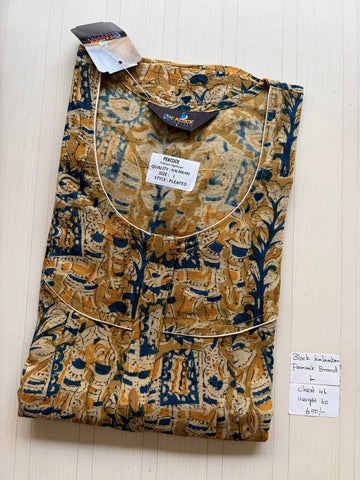 AKS018 #6 Height Block Kalamkari peacock Pleats zip