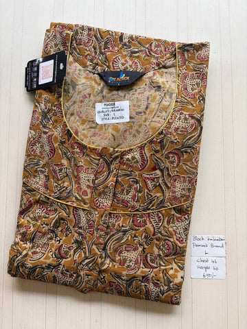 AKS033 #16 Height Block Kalamkari peacock Pleats zip