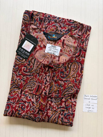 AKS040 #14 Height Block Kalamkari peacock Pleats zip