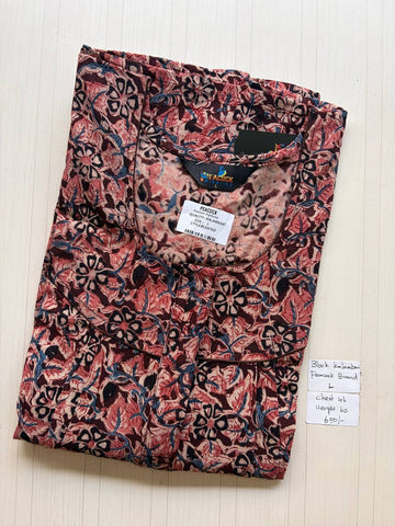 AKS012 #3 Height Block Kalamkari peacock Pleats zip