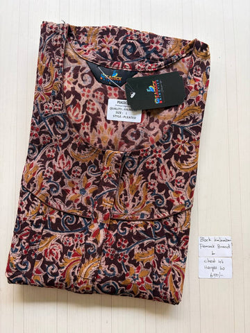 AKS037 #17 Height Block Kalamkari peacock Pleats zip