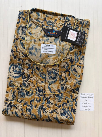 AKS022 #18 Height Block Kalamkari peacock Pleats zip