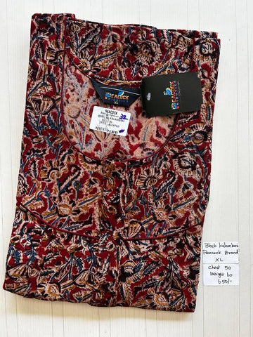 BKS017 #32 Height Block Kalamkari peacock Pleats zip