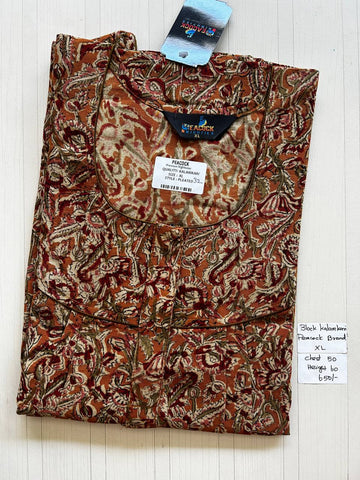 BKS018 #32 Height Block Kalamkari peacock Pleats zip
