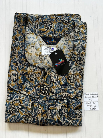 BKS042 #51 Height Block Kalamkari peacock Pleats zip