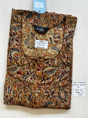 BKS020 #33 Height Block Kalamkari peacock Pleats zip