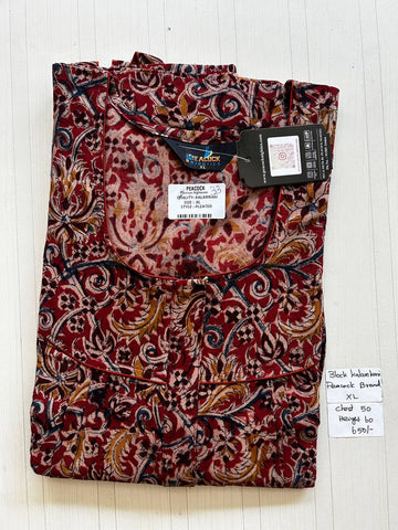 BKS021 #33 Height Block Kalamkari peacock Pleats zip