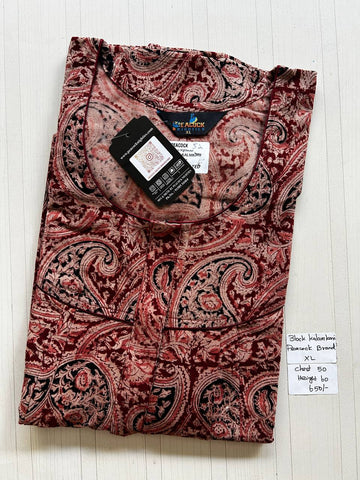 BKS045 #52 Height Block Kalamkari peacock Pleats zip