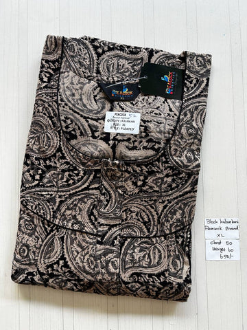 BKS046 #52 Height Block Kalamkari peacock Pleats zip