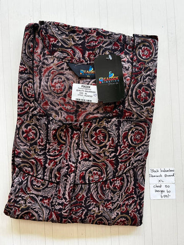 BKS005 #30 Height Block Kalamkari peacock Pleats zip