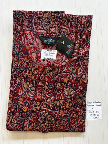 BKS025 #39 Height Block Kalamkari peacock Pleats zip