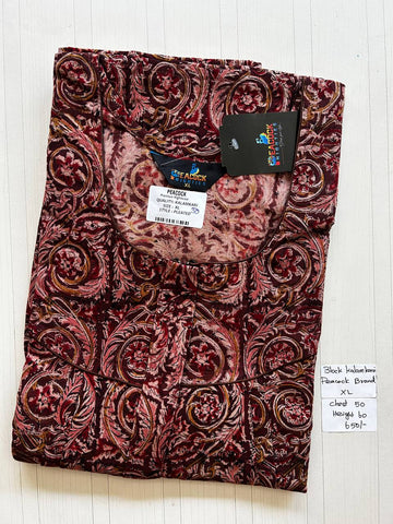 BKS006 #30 Height Block Kalamkari peacock Pleats zip