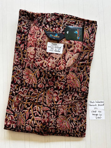 BKS026 #39 Height Block Kalamkari peacock Pleats zip