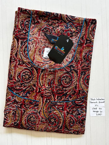 BKS007 #30 Height Block Kalamkari peacock Pleats zip