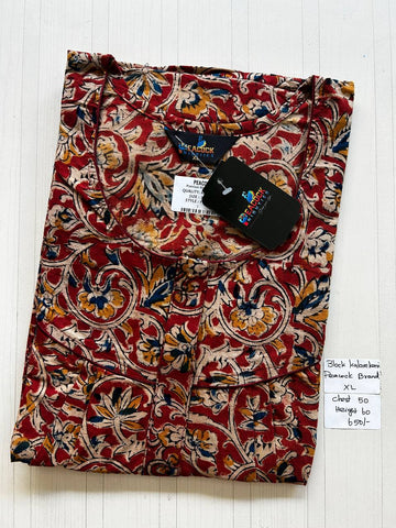 BKS050 #44 Height Block Kalamkari peacock Pleats zip