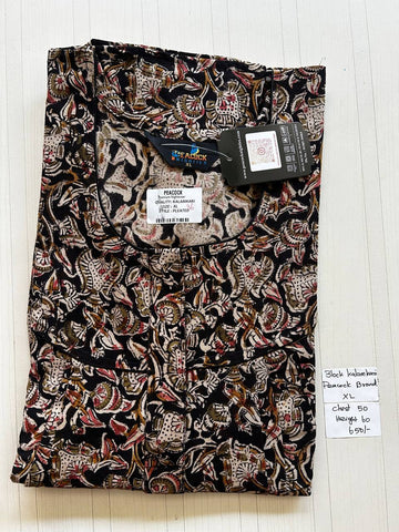 BKS028 #36 Height Block Kalamkari peacock Pleats zip