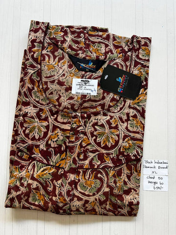BKS051 #44 Height Block Kalamkari peacock Pleats zip