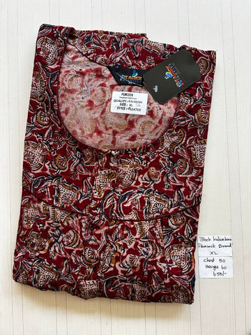 BKS029 #36 Height Block Kalamkari peacock Pleats zip