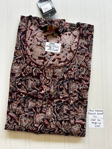 BKS030 #36 Height Block Kalamkari peacock Pleats zip