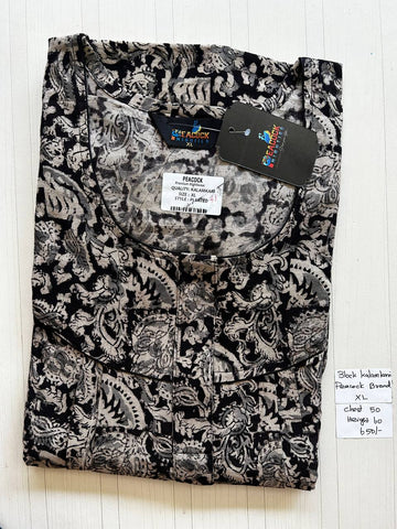 BKS054 #41 Height Block Kalamkari peacock Pleats zip