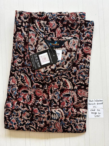 BKS055 #41 Height Block Kalamkari peacock Pleats zip