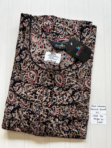 BKS056 #45 Height Block Kalamkari peacock Pleats zip