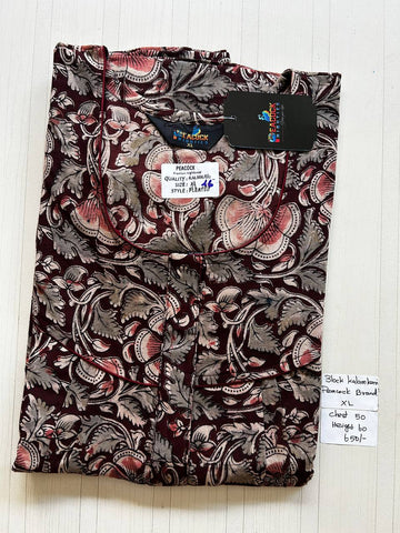 BKS058 #46 Height Block Kalamkari peacock Pleats zip