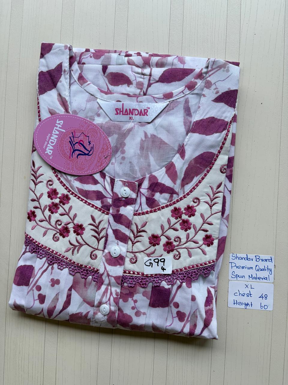CSS054 Height Shandar Spun Nighty
