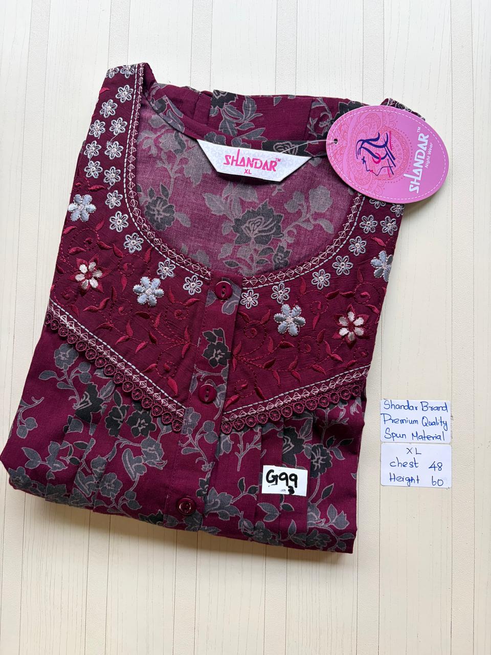 CSS061 Height Shandar Spun Nighty
