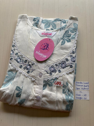 CSS041 Height Shandar Spun Nighty