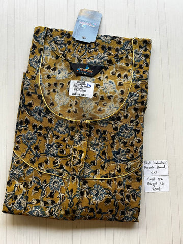CKS036 #74 Height Block Kalamkari peacock Pleats zip Kalamkari Nighty
