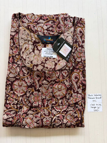 CKS015 #81 Height Block Kalamkari peacock Pleats zip Kalamkari Nighty