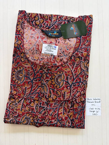 CKS005 #78 Height Block Kalamkari peacock Pleats zip Kalamkari Nighty