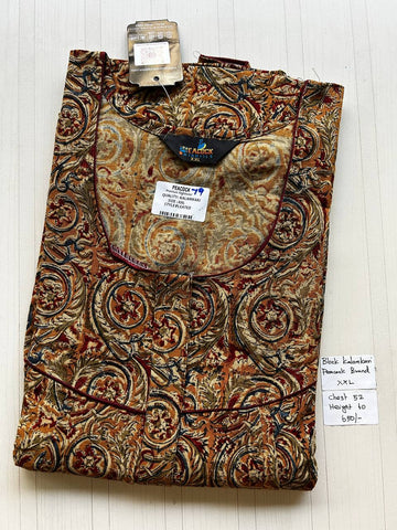 CKS033 #79 Height Block Kalamkari peacock Pleats zip Kalamkari Nighty