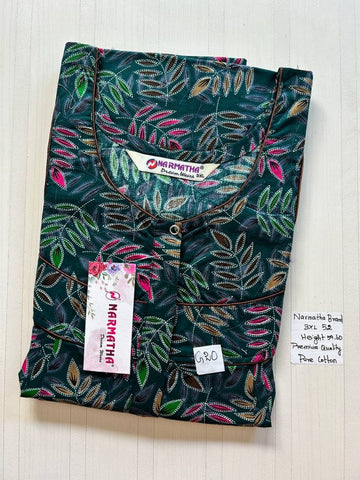 DNS024 Height Narmatha Pleats Zip Nighty