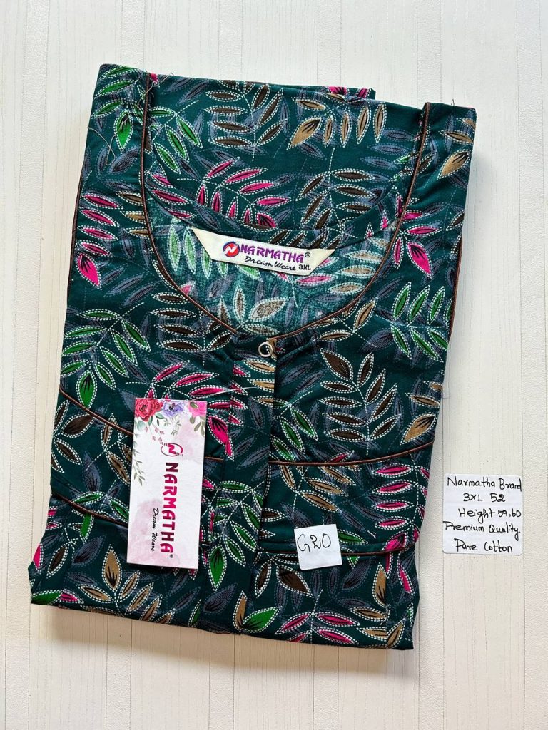 DNS024 Height Narmatha Pleats Zip Nighty