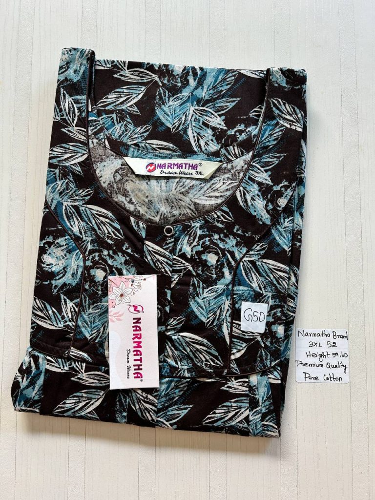 DNS036 Height Narmatha Pleats Zip Nighty