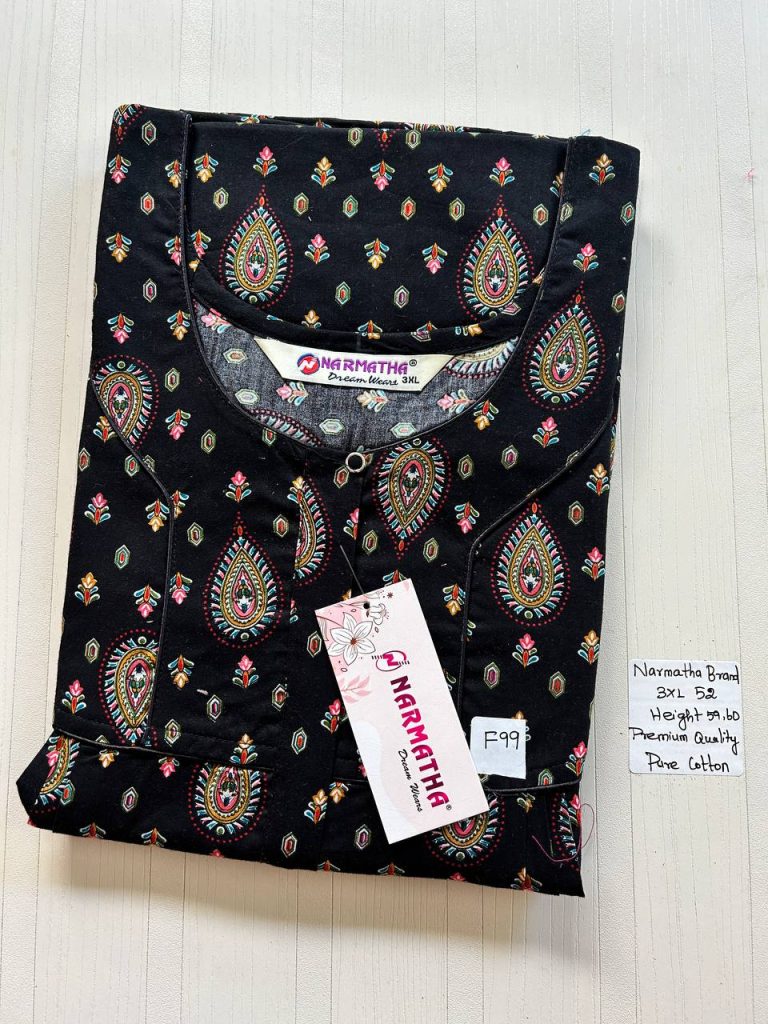 DNS045 Height Narmatha Pleats Zip Nighty