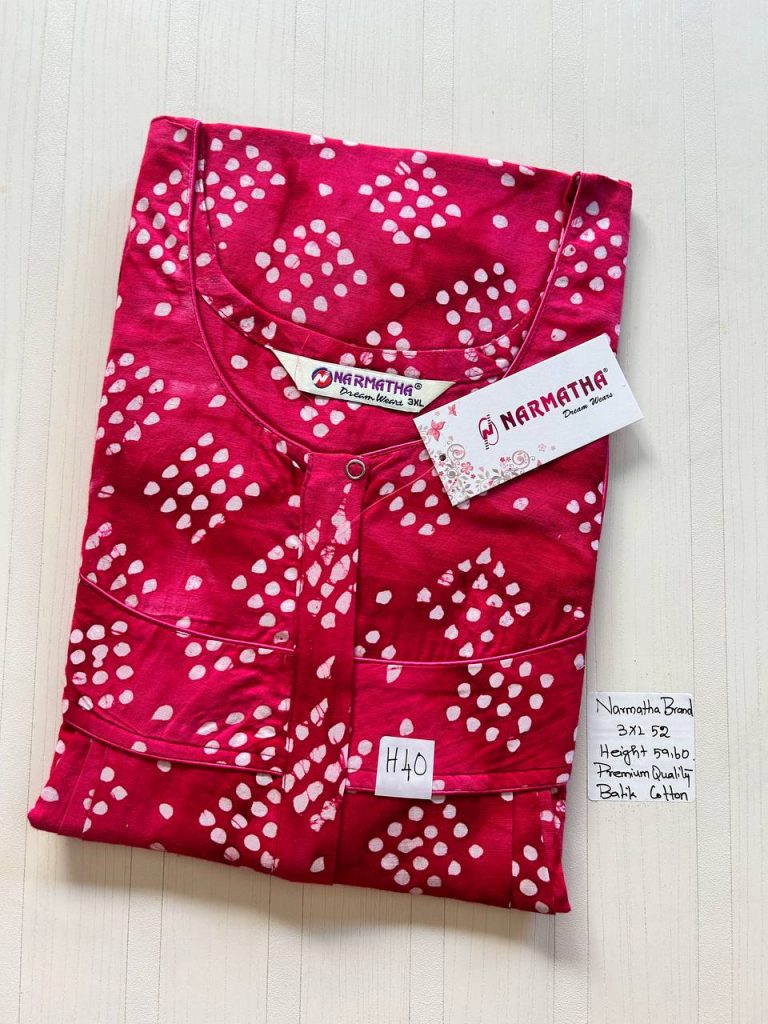 DNS205 Height Narmatha Pleats Zip Batik Nighty